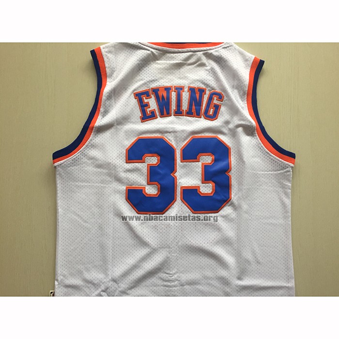 Camiseta New York Knicks Patrick Ewing NO 33 Retro Blanco